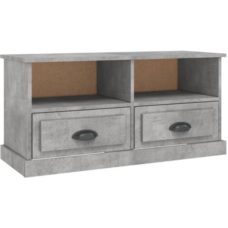 Meuble TV gris béton 93x35,5x45 bois d'ingénierie