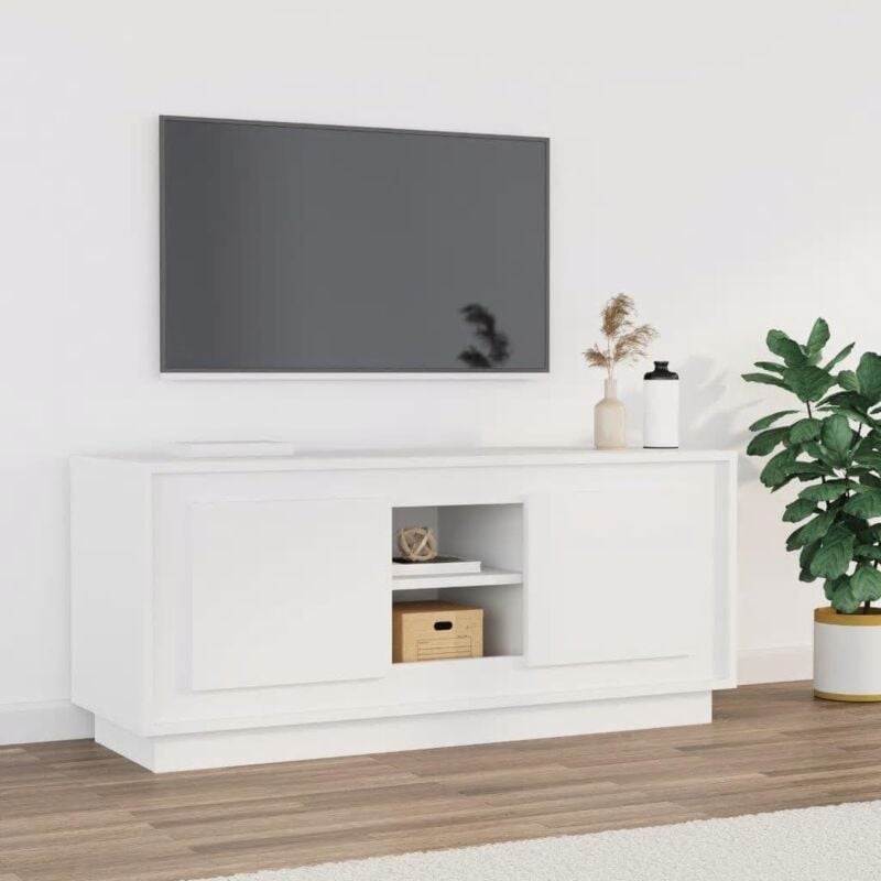 Vidaxl - Meuble tv blanc 102x35x45 cm bois d'ingénierie