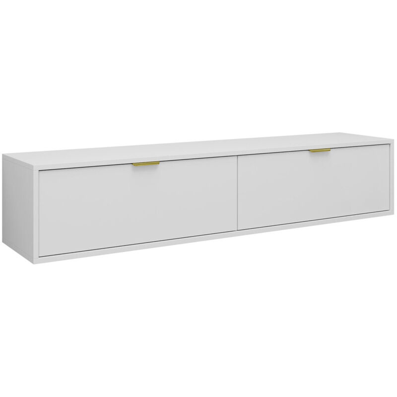 Meuble tv Hamilton 101, Blanc, Le nombre de portes: 0, Nombre de tiroirs: 0, 175x35x33cm