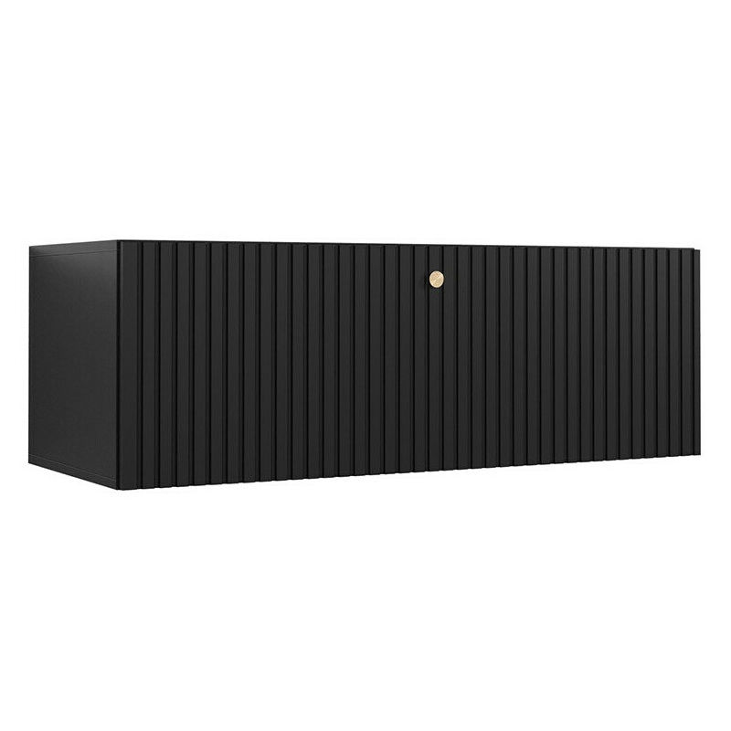 Meuble tv Elblaru 105, Noir, Le nombre de portes: 0, Nombre de tiroirs: 0, 100x34x40cm