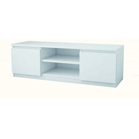 Meuble TV Helil deux portes 120 CM blanc MAT en 18 MM