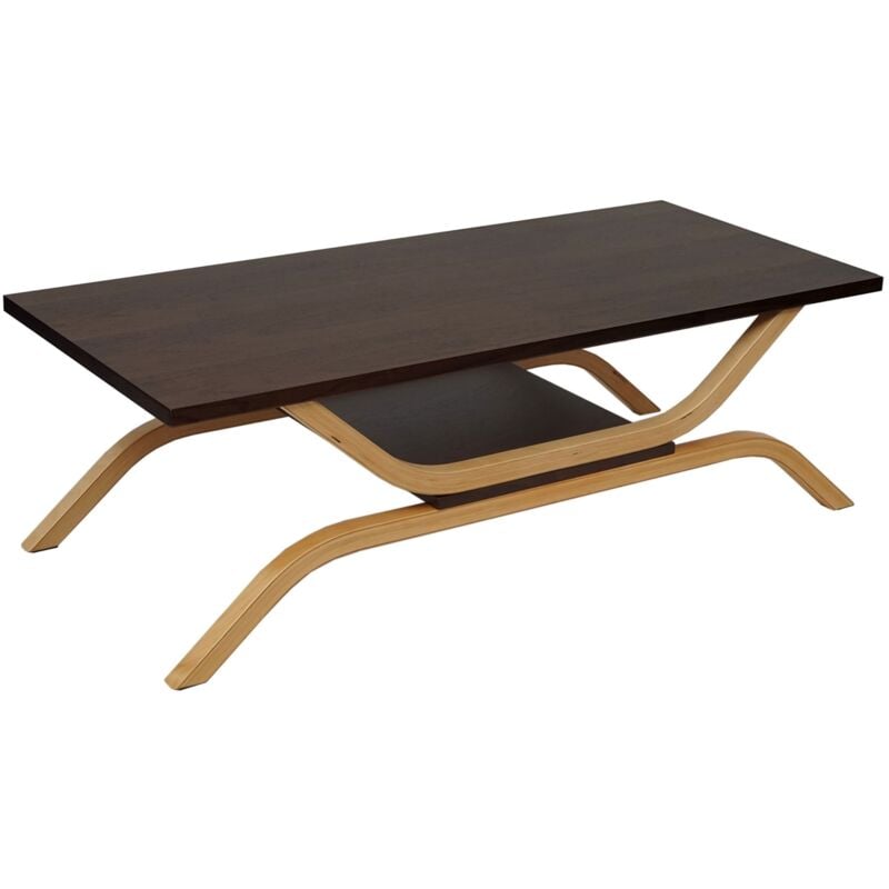 Meuble tv HHG 054, table tv table basse tv, 35x110x48cm, aspect chêne