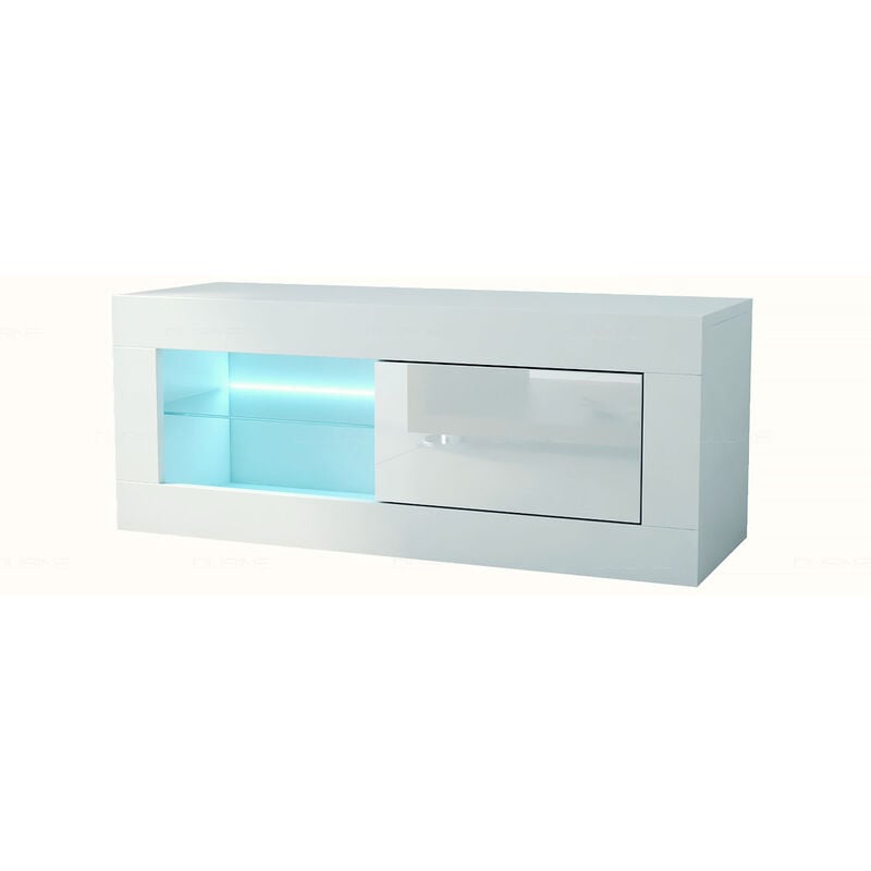 Dusine - Petit meuble tv Iconik avec led 100 cm en 18 mm avec porte laquée