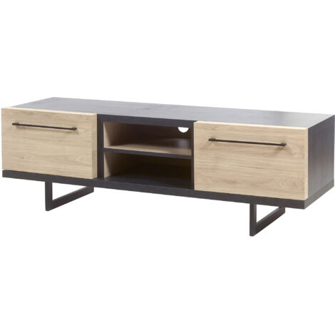 Meuble TV industriel chêne/anthracite Alrik