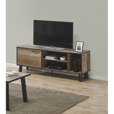 Meuble TV industriel coloris bois Hidalgo