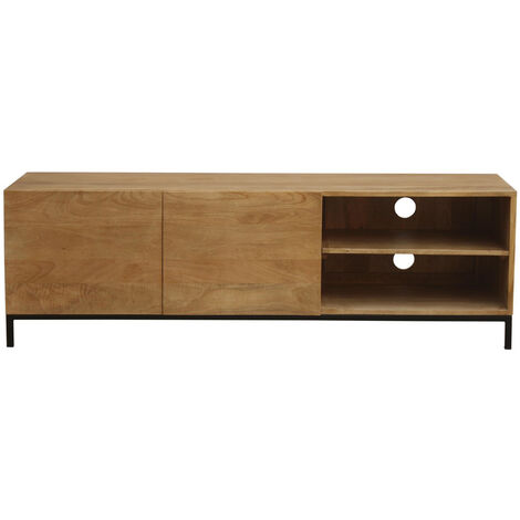 Meuble TV industriel en bois manguier massif et métal L145 cm YPSTER