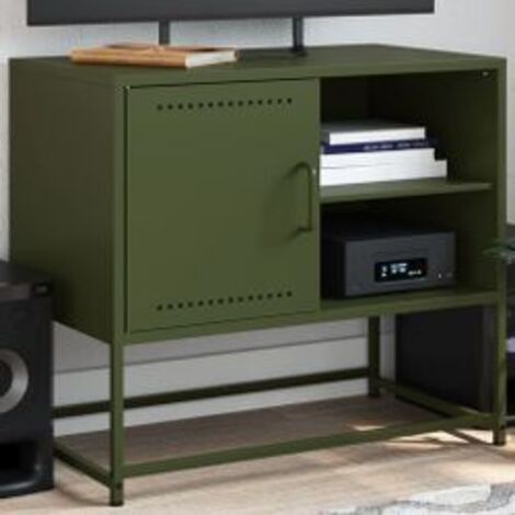 Meuble TV jaune moutarde 100,5x39x60,5 acier