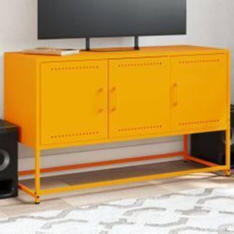 Meuble TV jaune moutarde 100,5x39x60,5 acier