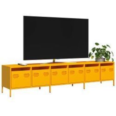 Meuble TV jaune moutarde 202x39x43,5 acier laminé à froid