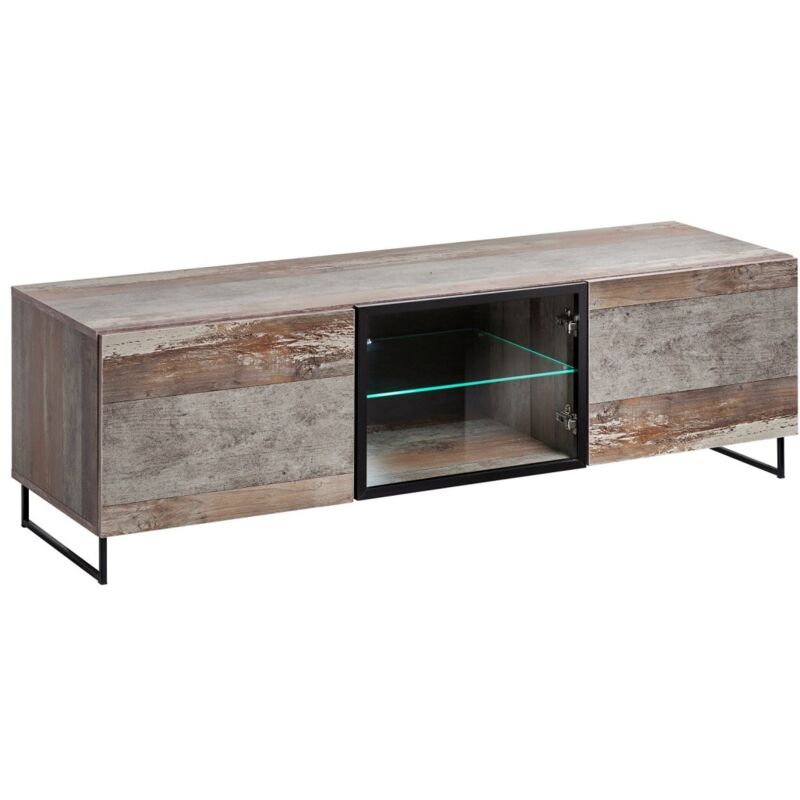 Price Factory - Meuble tv KAN. Idéal pour votre salon. Look tendance type industriel. - Gris