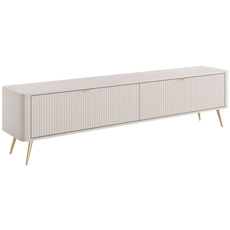 Meuble tv Versoe 105, Beige, Le nombre de portes: 0, Nombre de tiroirs: 0, 200x52x38cm