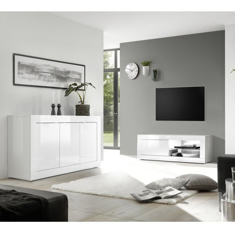 Les Tendances - calicosy - Petit meuble tv 1 porte sans éclairage Initial - L140 cm