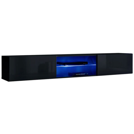 Meuble TV LED Design "Switch III" 180cm Noir