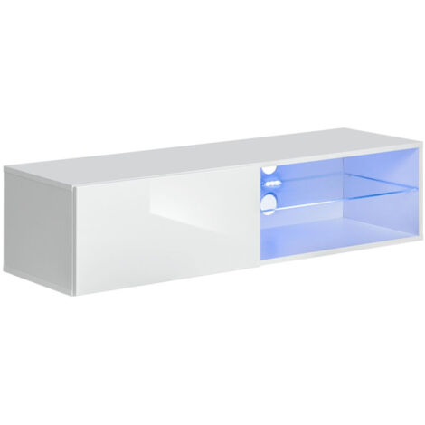 Meuble TV LED Design "Switch IV" 120cm Blanc