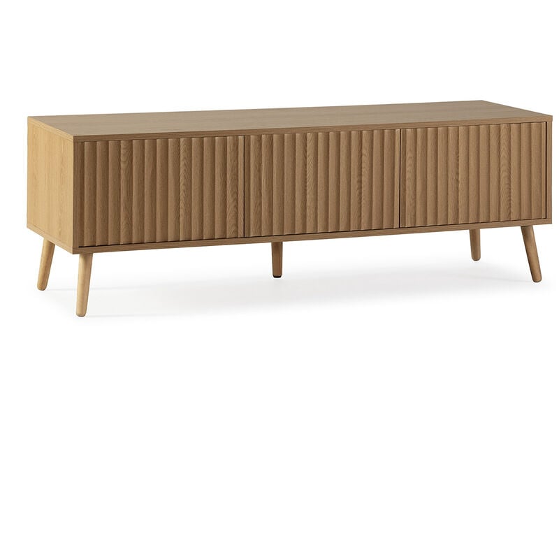 Meuble TV Lluvia 3 portes chêne, longueur 130 cm