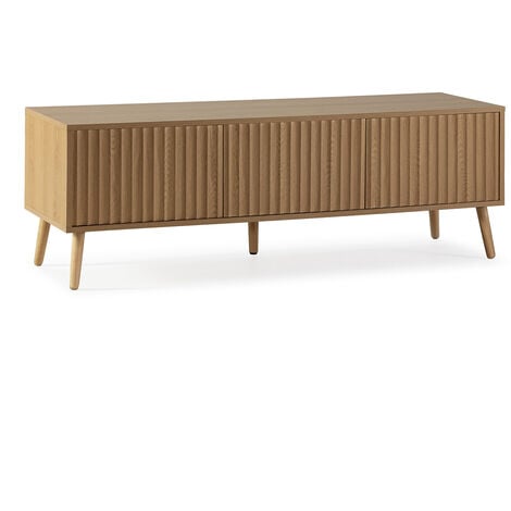 Meuble TV Lluvia 3 portes chêne, longueur 130 cm