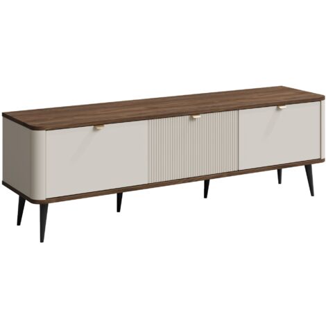 Meuble TV Lufela 112, Cachemire + Noyer, Le nombre de portes: 0, Nombre de tiroirs: 0, 160x52x40cm