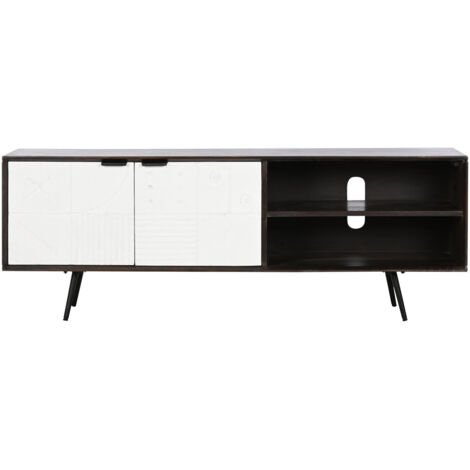 Meuble Tv Mangue 140X35X50 Marron Foncé