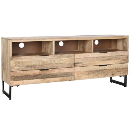 Meuble Tv Mangue Métal 150X40X65 Naturel Naturel