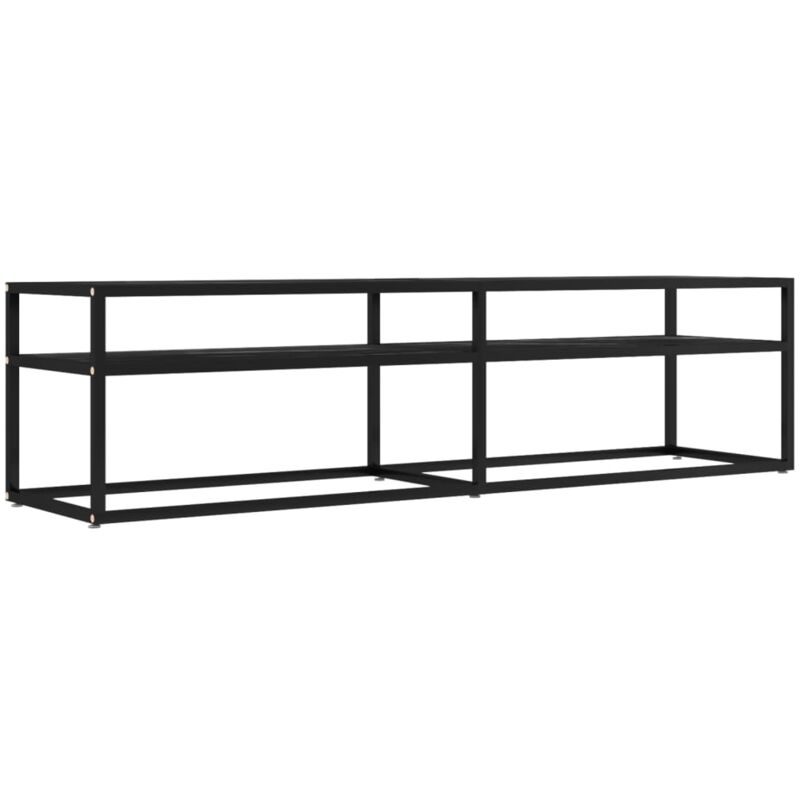 Vidaxl - Meuble tv Marbre noir 160x40x40,5 cm Verre trempé