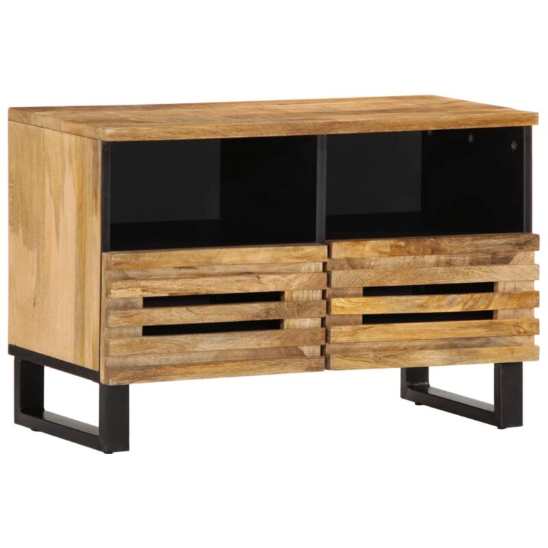 Meuble TV 70x34x46 cm bois massif de manguier brut vidaXL