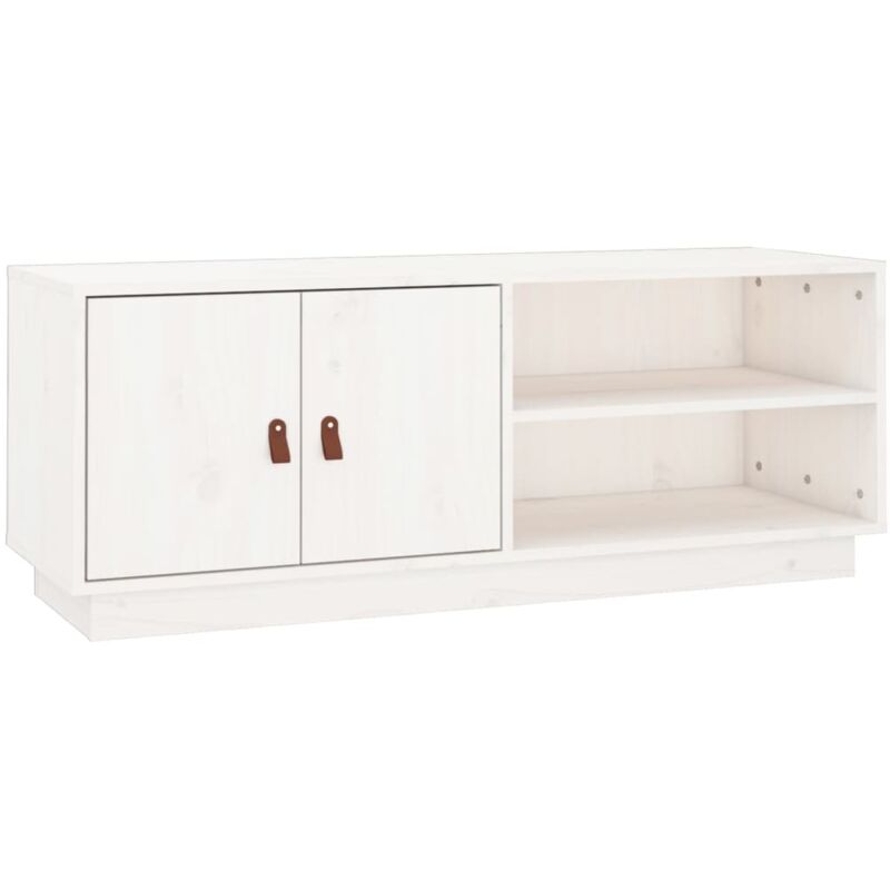 Vidaxl - Meuble tv Blanc 105x34x40 cm Bois de pin massif