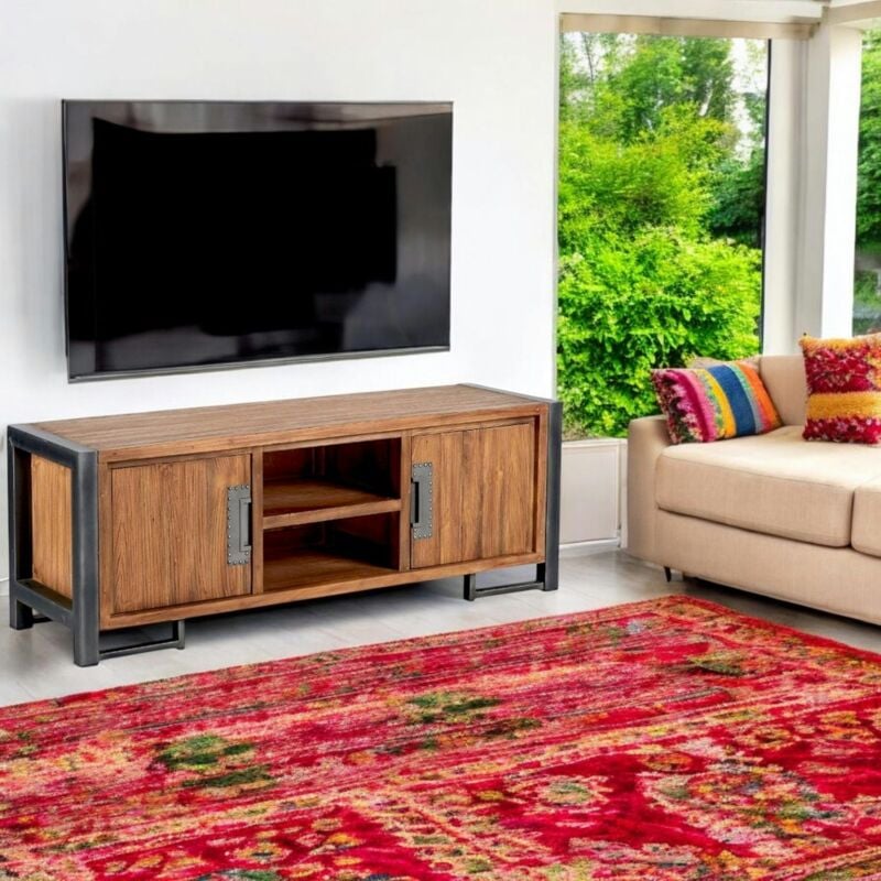 Meuble tv marron teck naturel canada