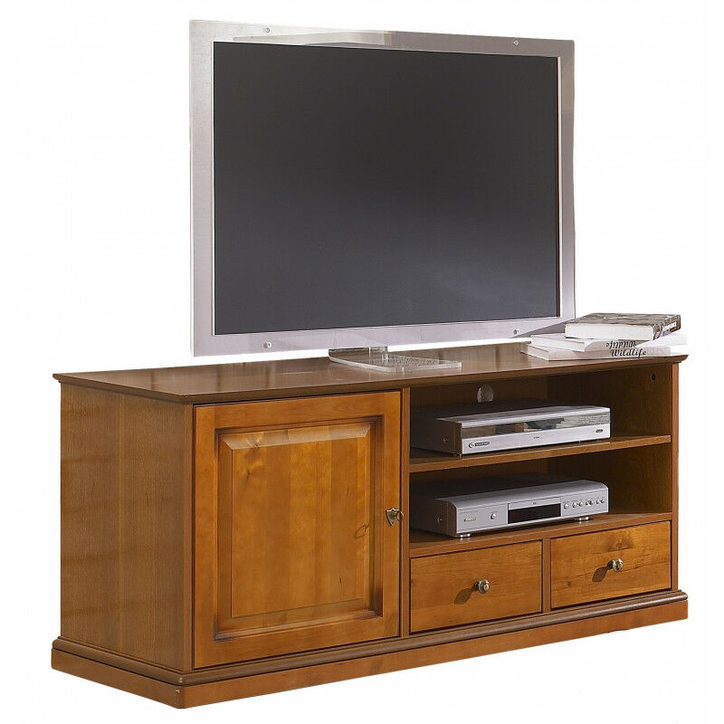 Meuble tv Merisier 60 Pouces 1 Porte 2 Tiroirs - marron