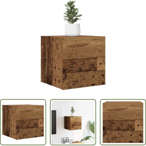 Meuble tv -  Meuble TV mural vieux bois 30,5x30x30 cm