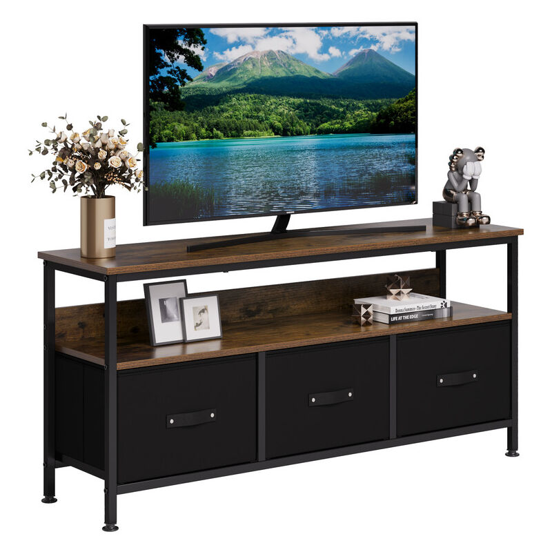 Lunsy - Meuble tv Meuble tv pour téléviseurs jusqu'à 55 pouces, buffet en bois