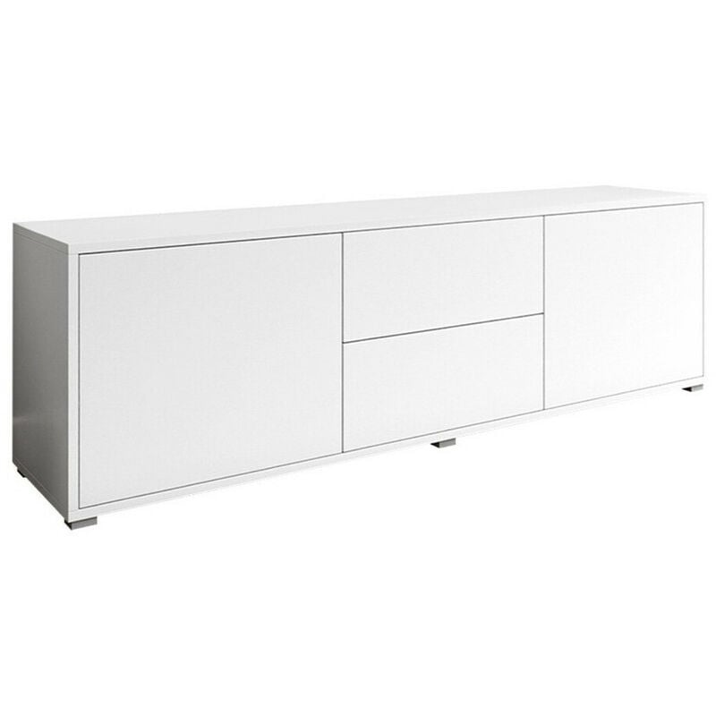 Meuble tv Comfivo Fersoe 109, Blanc, Le nombre de portes: 0, Nombre de tiroirs: 0, 141x50x41cm