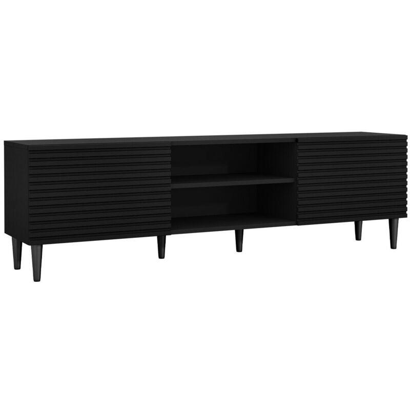 Meuble tv Comfivo Mavmono 106, Noir, Le nombre de portes: 0, Nombre de tiroirs: 0, 180x53x40cm