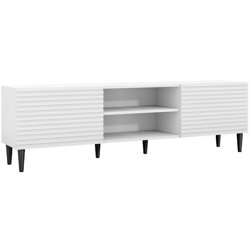 Meuble tv Comfivo Mavmono 106, Blanc, Le nombre de portes: 0, Nombre de tiroirs: 0, 180x53x40cm