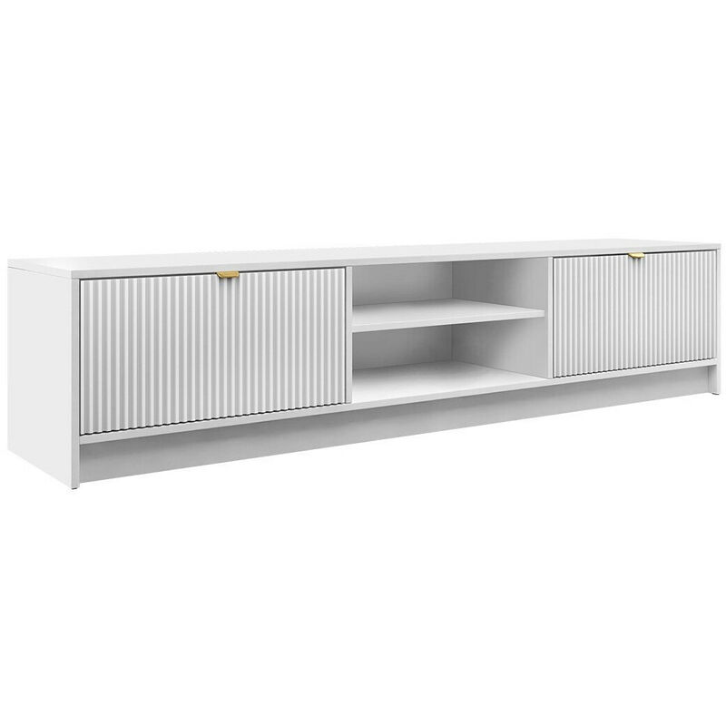 Meuble tv Comfivo Larmire 104, Blanc, Le nombre de portes: 0, Nombre de tiroirs: 0, 180x40x40cm