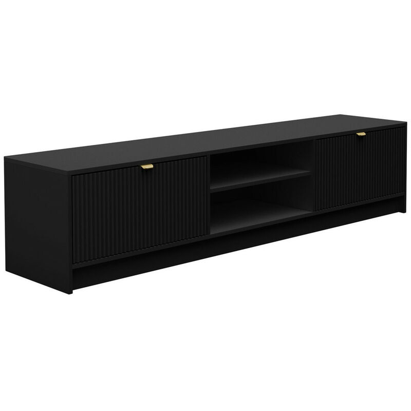 Meuble tv Comfivo Larmire 104, Noir, Le nombre de portes: 0, Nombre de tiroirs: 0, 180x40x40cm