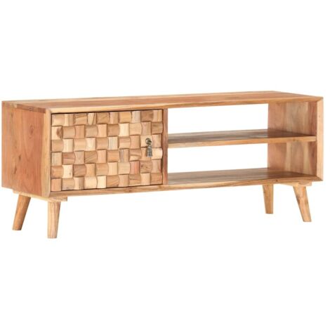 Meuble TV Moderne  Banc TV  Meuble de Rangement 100x35x40 cm Bois d'acacia massif XHET21807