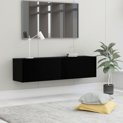 MAISONCHIC Meuble TV Moderne - Meuble de rangement - Buffet Salon - Noir 120x30x30 cm Aggloméré Chic-132387