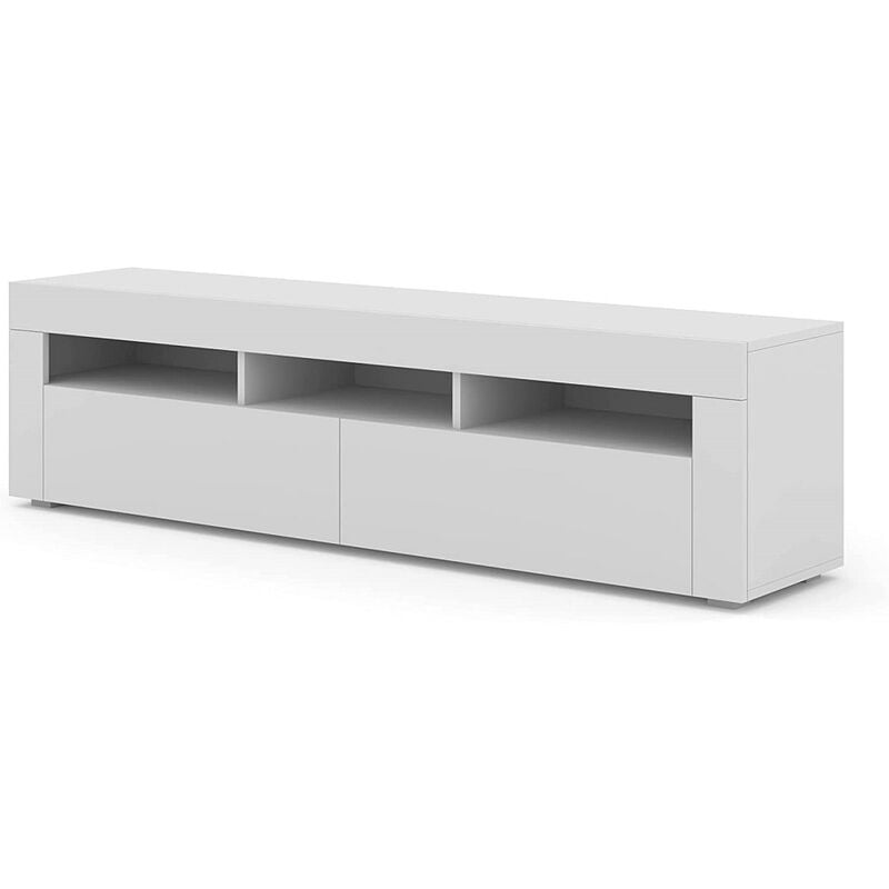 Salone Srl - Meuble tv mural et sur pied moreno 160 blanc mat