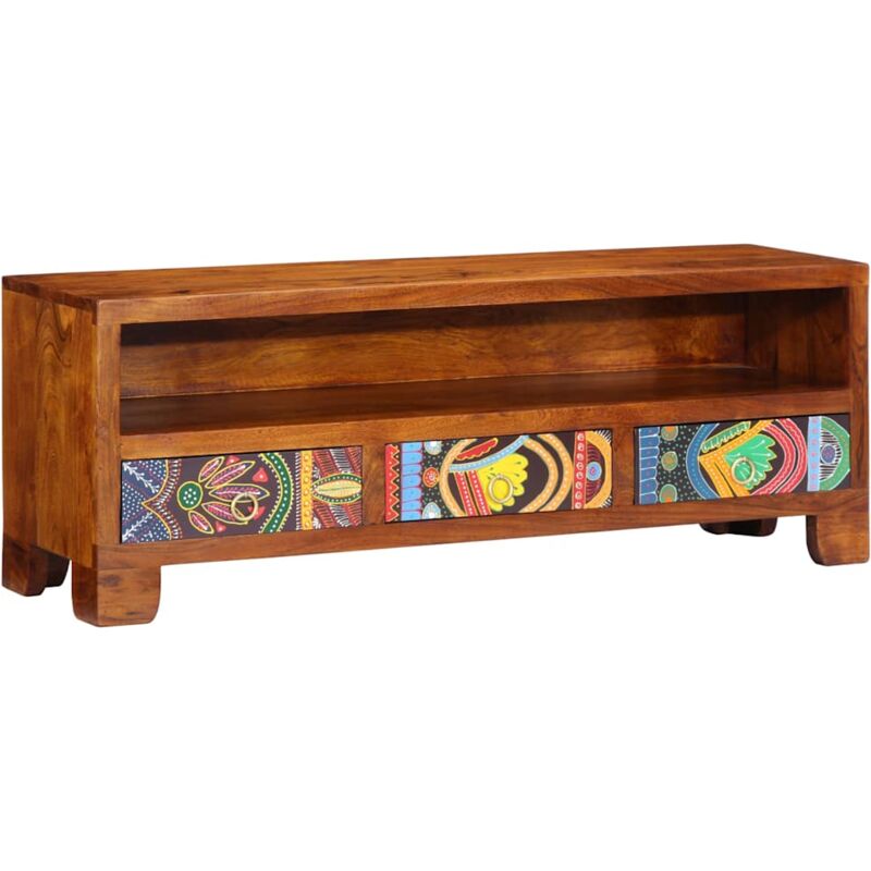Vidaxl - Meuble tv multicolore 110x30x40 bois d'acacia massif