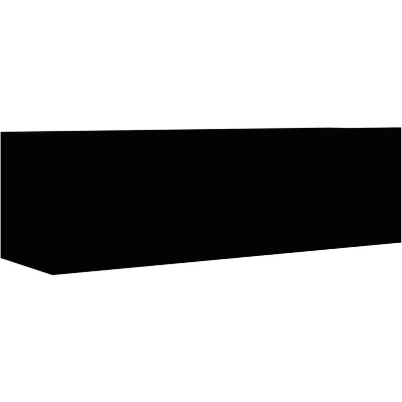 Meuble tv multimédia étagère télévision buffet téléviseur salle à manger salon chambre 100 x 30 x 30 cm bois d'ingénierie noir