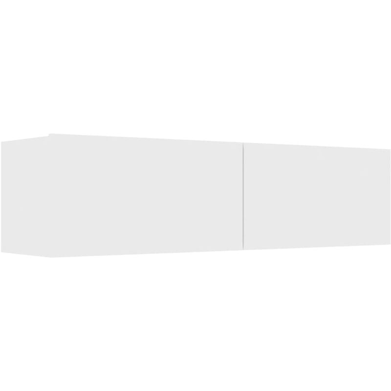 Meuble tv multimédia étagère télévision buffet téléviseur salle à manger salon chambre 120 x 30 x 30 cm bois d'ingénierie blanc