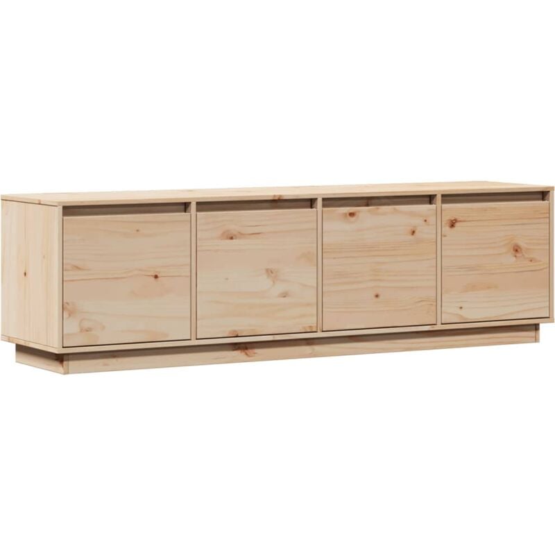 Meuble tv multimédia étagère télévision buffet téléviseur salle à manger salon chambre 156 x 37 x 45 cm bois de pin massif brun