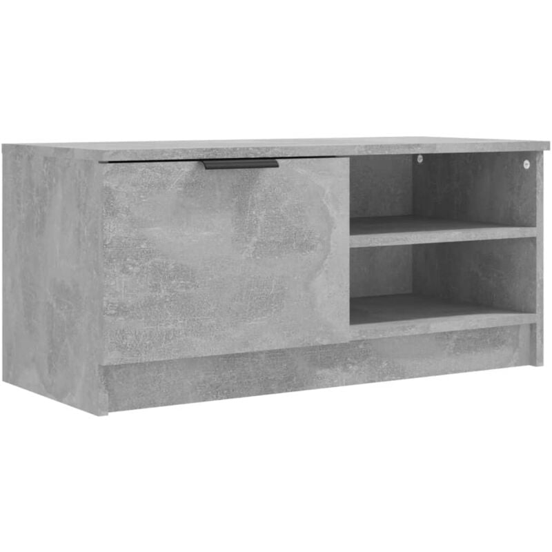 Meuble tv multimédia étagère télévision buffet téléviseur salle à manger salon chambre 80 x 35 x 36,5 cm bois d'ingénierie gris