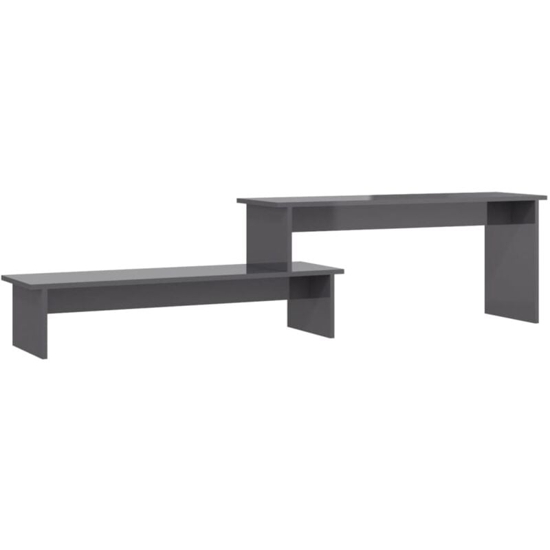 Meuble tv multimédia étagère télévision buffet téléviseur salle à manger salon chambre brillant 180 x 30 x 43 cm Aggloméré gris