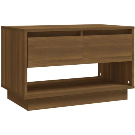 Meuble TV multimédia étagère télévision buffet téléviseur salle à manger salon chambre chêne 70 x 41 x 44 cm bois d'ingénierie brun