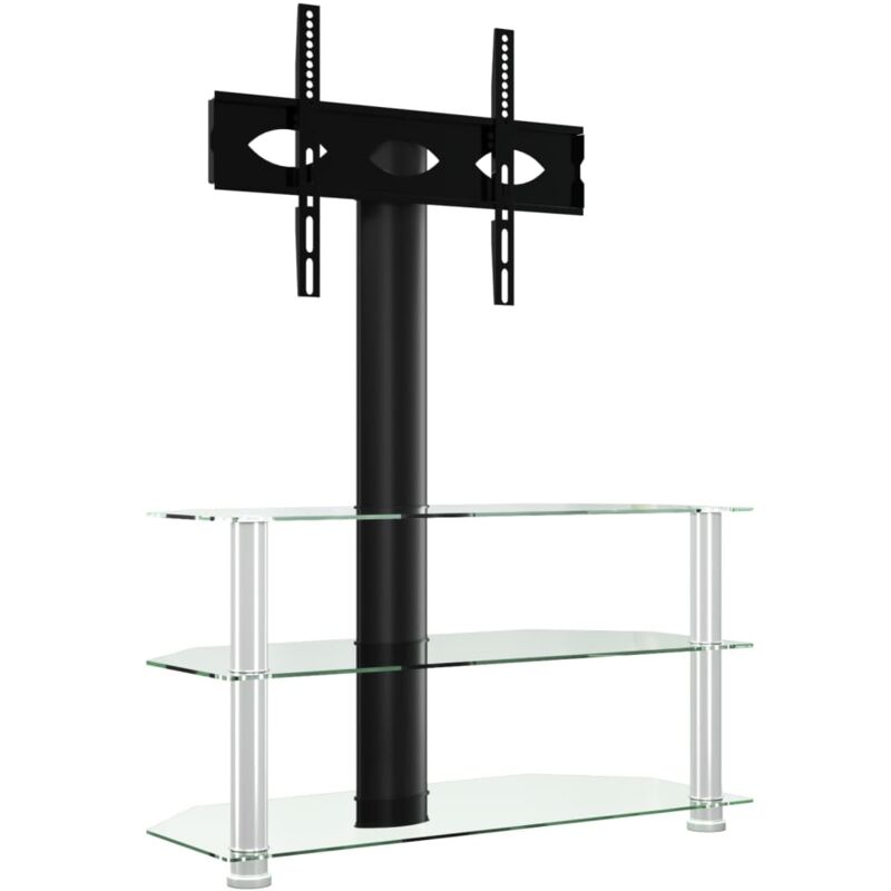 Helloshop26 - Meuble tv multimédia étagère télévision buffet téléviseur salle à manger salon chambre d'angle 3 niveau x pour 32-70 pouces et argenté