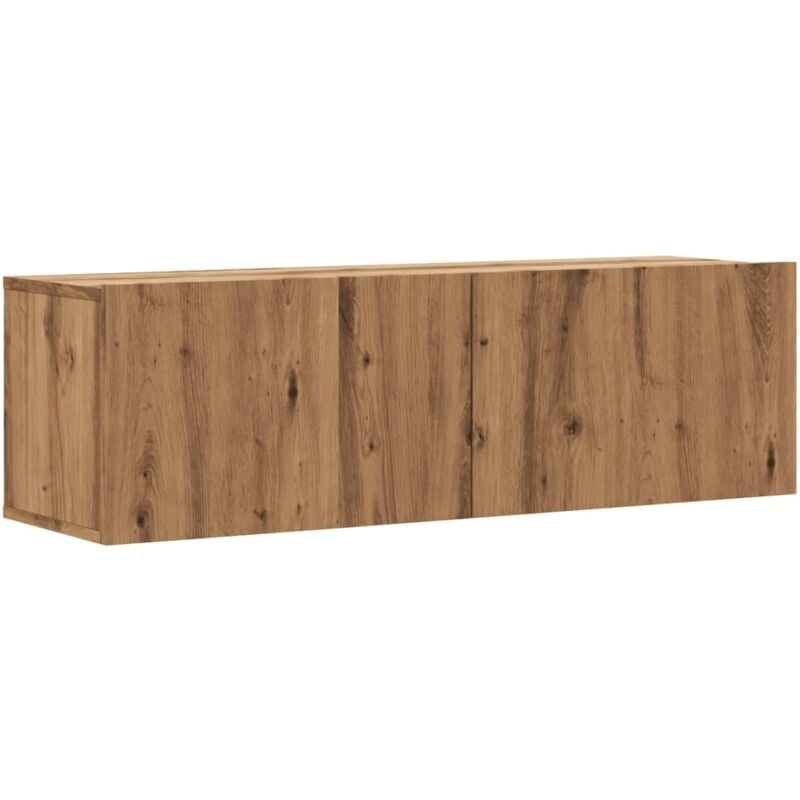 Helloshop26 - Meuble tv multimédia étagère télévision buffet téléviseur salle à manger salon chambre mural chêne artisanal 100 x 30 x 30 cm bois