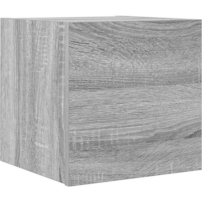 Meuble tv multimédia étagère télévision buffet téléviseur salle à manger salon chambre mural sonoma 30,5 x 30 x 30 cm gris