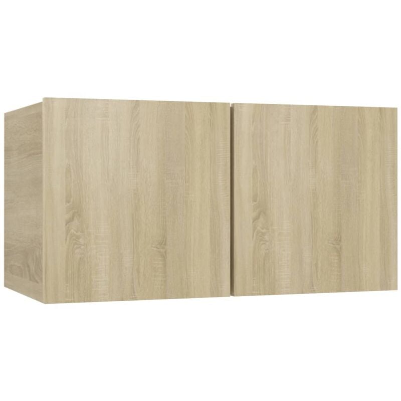 Meuble tv multimédia étagère télévision buffet téléviseur salle à manger salon chambre suspendu chêne sonoma 60 x 30 x 30 cm brun