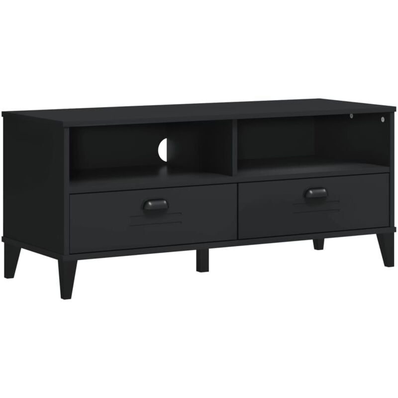 Meuble tv multimédia étagère télévision buffet téléviseur salle à manger salon chambre viken bois d'ingénierie noir